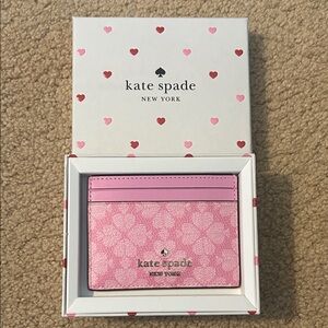kate spade NY Pink Flower PVC Card Holder